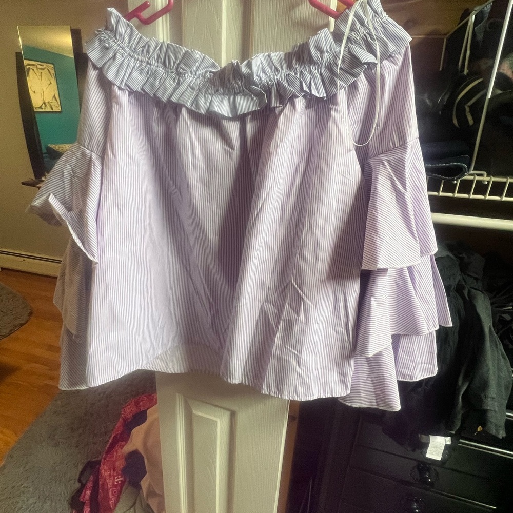Romantic Lavender Ruffle Shirt